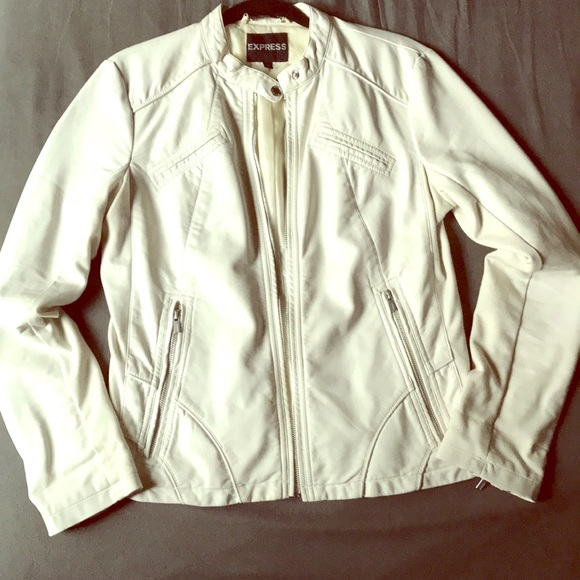 express white leather jacket